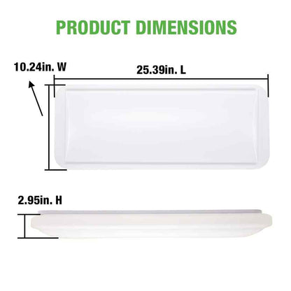 Commercial Electric 24 in. x 10 in. Low Profile LED Flush Mount Kitchen Light 