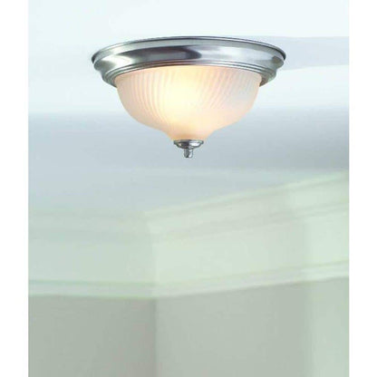 *2-PACK* Hampton Bay 11" 2-Light Brushed Nickel Flush Mount Frosted Glass Shade