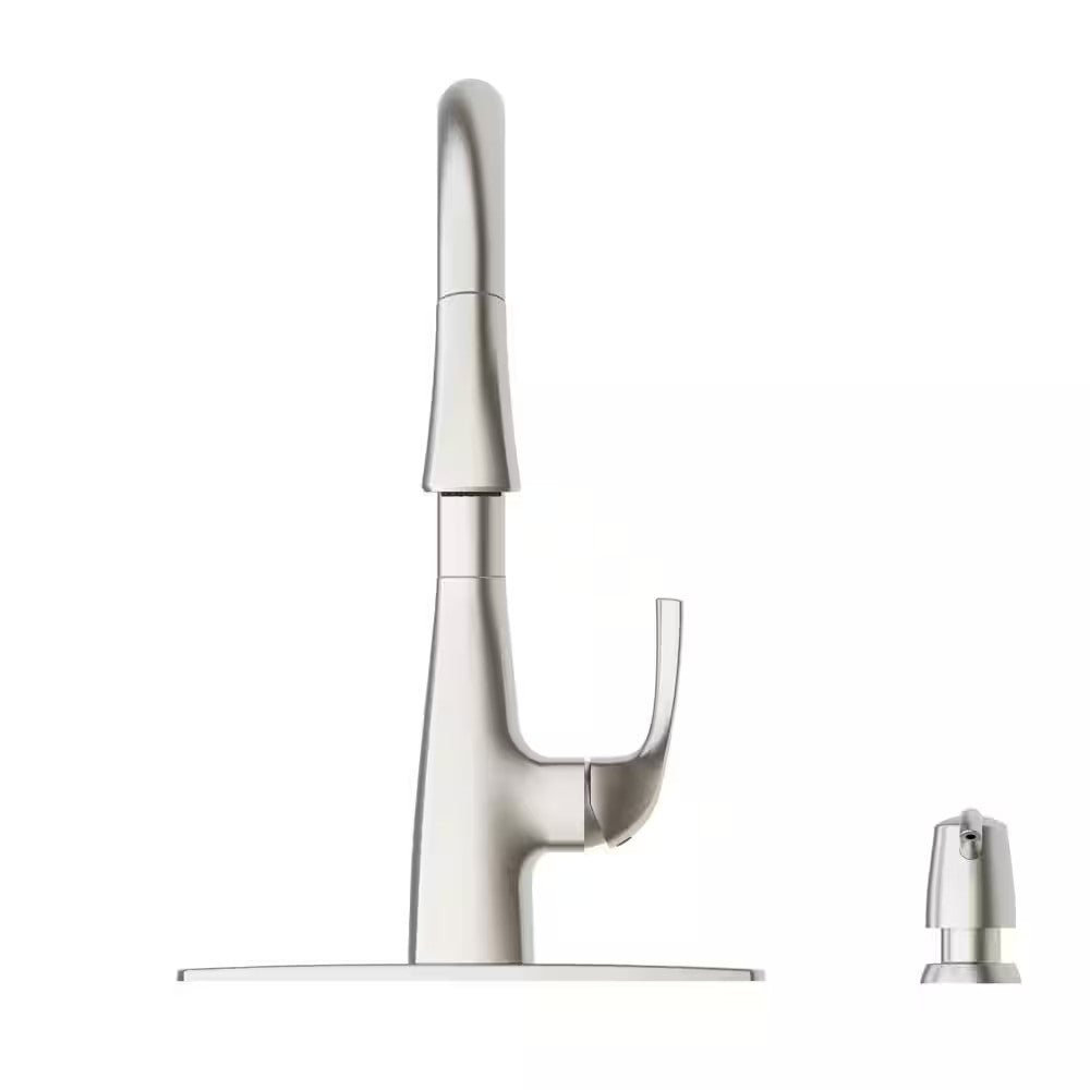 Calandine Pull-Down Sprayer Kitchen Faucet soap dispenser, Spot Resist Stainless