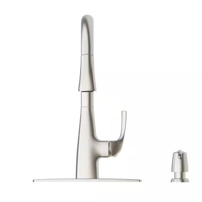 Calandine Pull-Down Sprayer Kitchen Faucet soap dispenser, Spot Resist Stainless