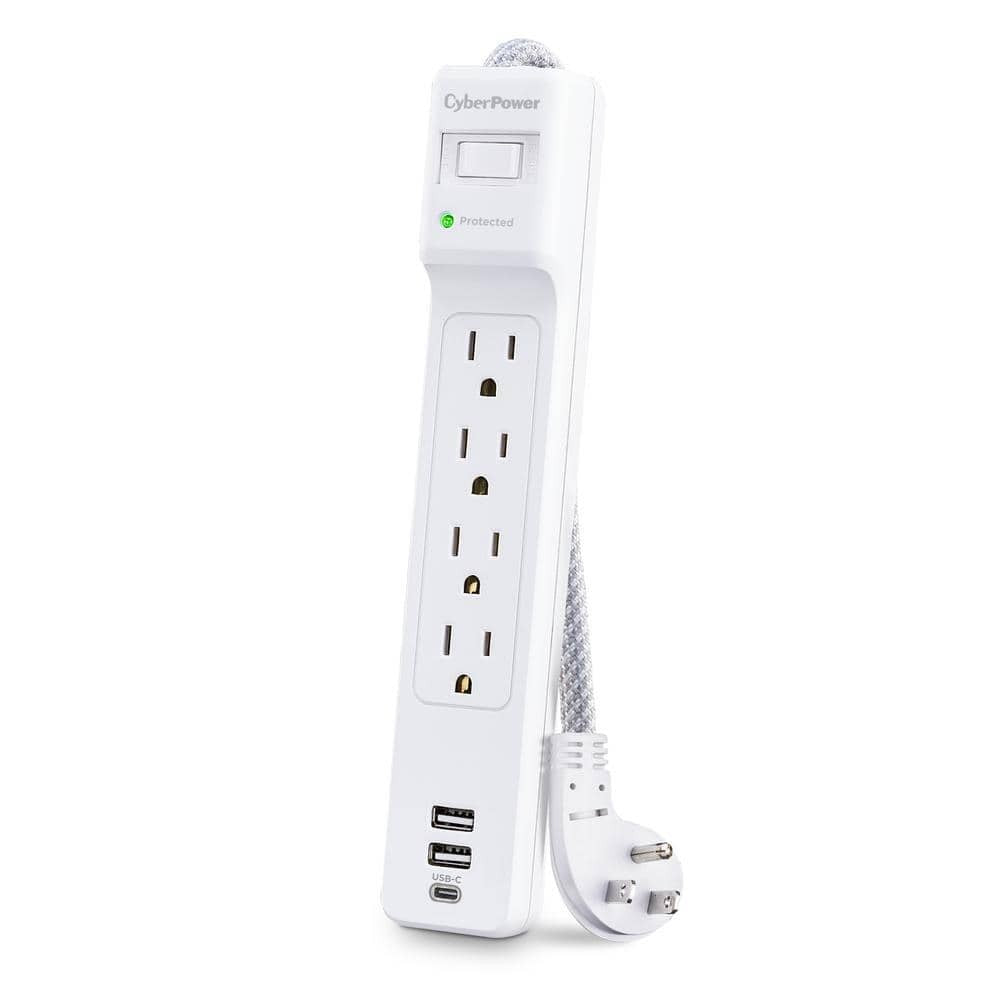 CyberPower 5 ft. 2 USB-A 1 USB-C 1500J 4-Outlet Surge Protector