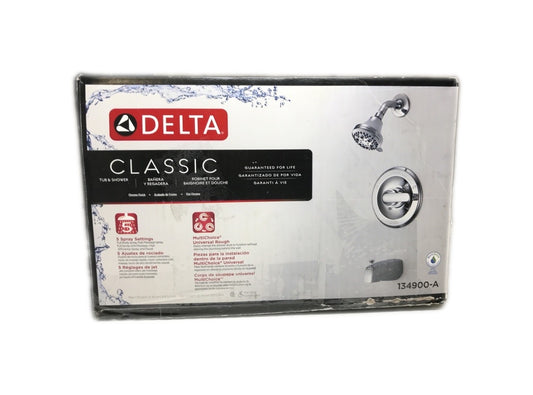 Delta Classic Single-Handle 5-Spray Tub and Shower Faucet in Chrome + Valve