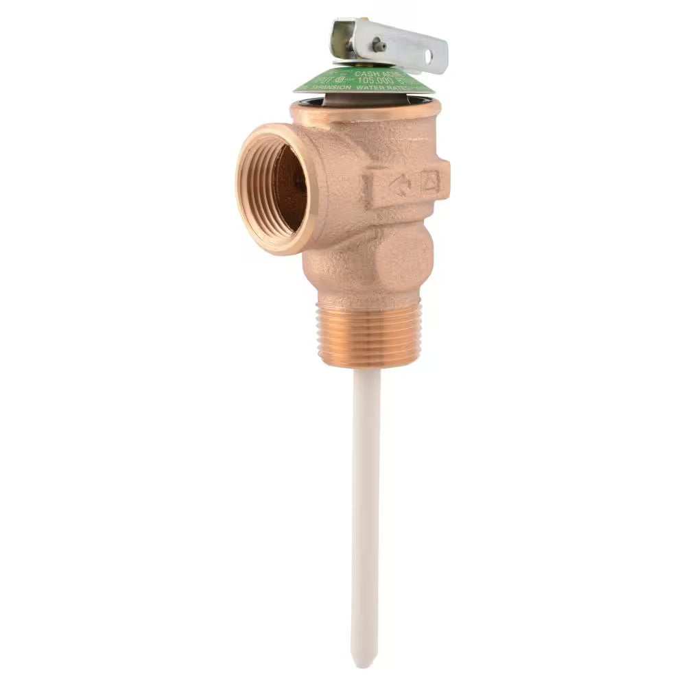 Cash Acme 3/4 in. Bronze NCLX Temperature and Pressure Relief Valve with 1-1/4in