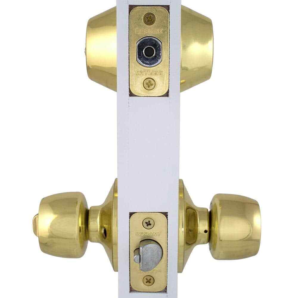 Defiant Brandywine Polished Brass Combo Pack with Double Cylinder Deadbolt