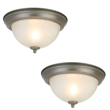 11 in. 1-Light Oil Rubbed Bronze Flush Mount 2-PACK