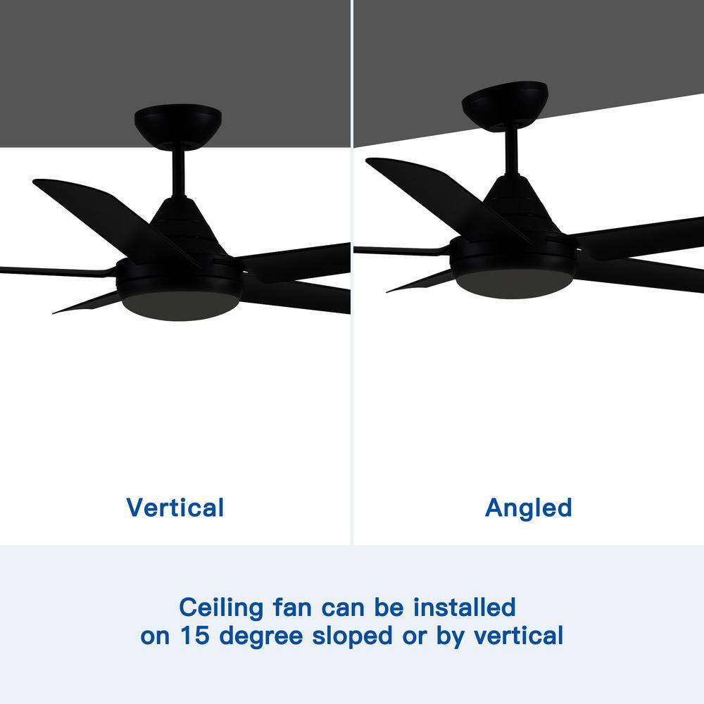 48 in. Integrated LED Light Kit Matte White Ceiling Fan with Remote Control