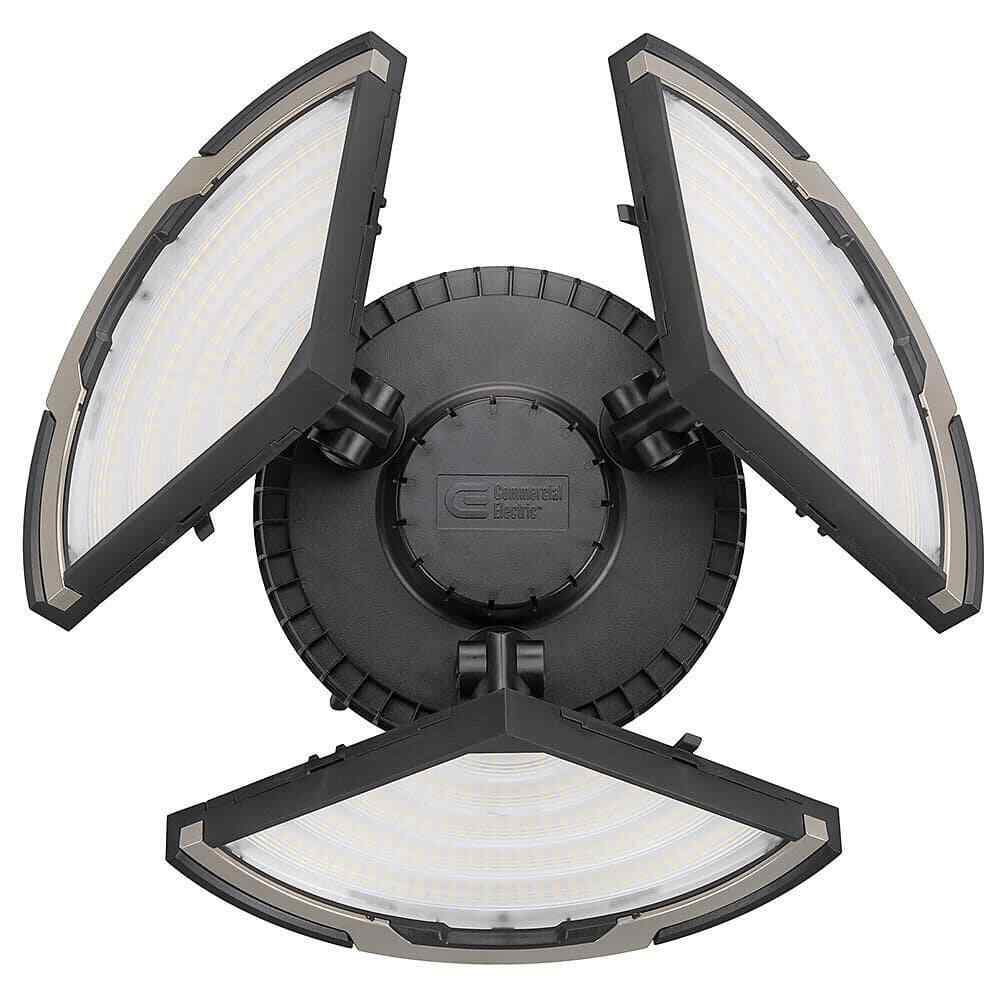 Commercial Electric Flush Mount Ceiling Light 10" LED Output 4000 Lumens Black