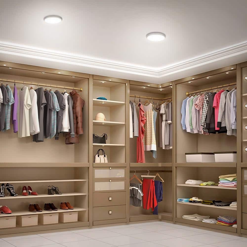 Commerical Electric 11 LED Dimmable CCT Flush Mount Ceiling Light Nickel