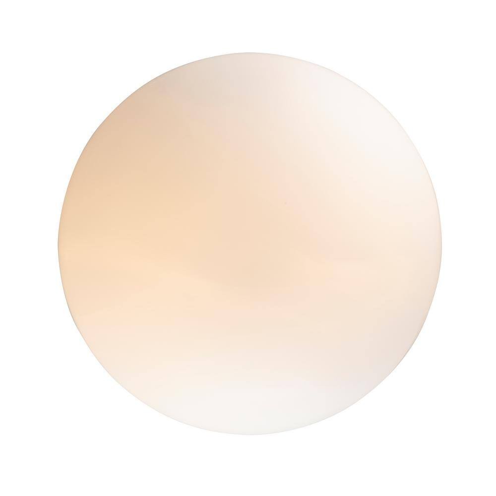 Bel Air Lighting Dash 10 in. 2-Light White Flush Mount Ceiling Light Opal Glass