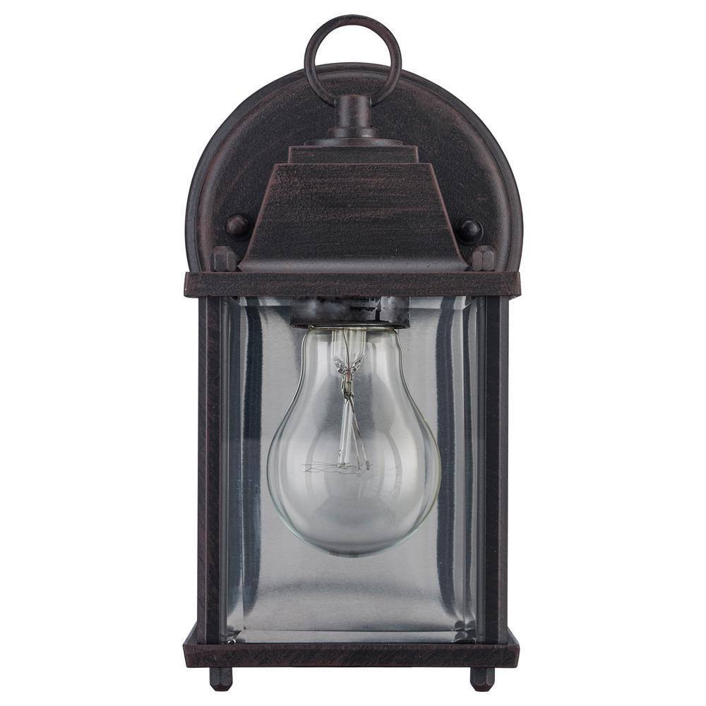 Bel Air Lighting Patrician Rust Outdoor Wall Light Fixture w/ Clear Glass