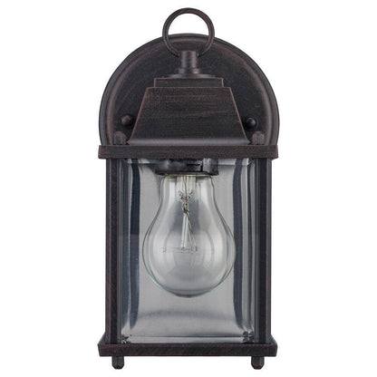 Bel Air Lighting Patrician Rust Outdoor Wall Light Fixture w/ Clear Glass