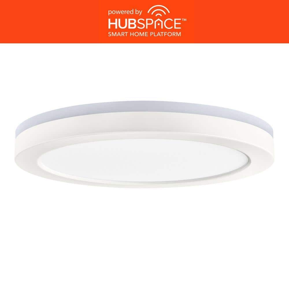 Commercial Electric Smart Flush Mount 13in Matte White 1006486536