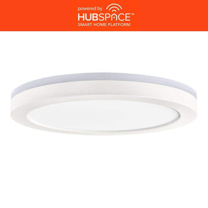 Commercial Electric Smart Flush Mount 13in Matte White 1006486536
