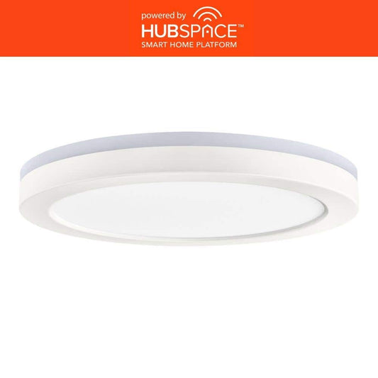 Commercial Electric Smart Flush Mount 13in Matte White 1006486536