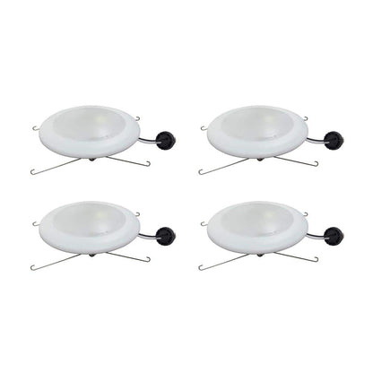 7.5 in. Trim 3000K 40-Watt Eq. Disk Light J-Box or Recessed Can Mounted (4-Pack)