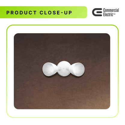 Commercial Electric Twin-Head Directional White Outdoor LED Flood Security Light