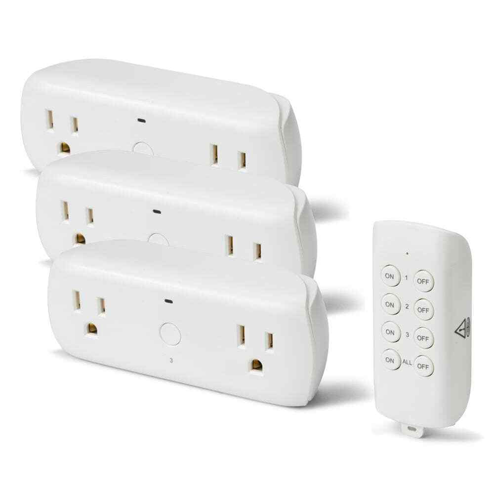 Commercial Electric Wireless Indoor Remote Control AC/DC Adapter White 3-Pack