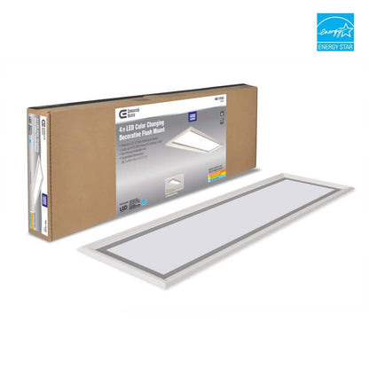 Commercial Electric Augusta 50 in. x 15 in. Satin Nickel, White Frame CCT Select