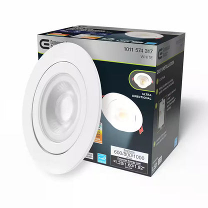 Commercial Electric Ultra Spot CCT Integrated LED 4 in Canless Recessed Light