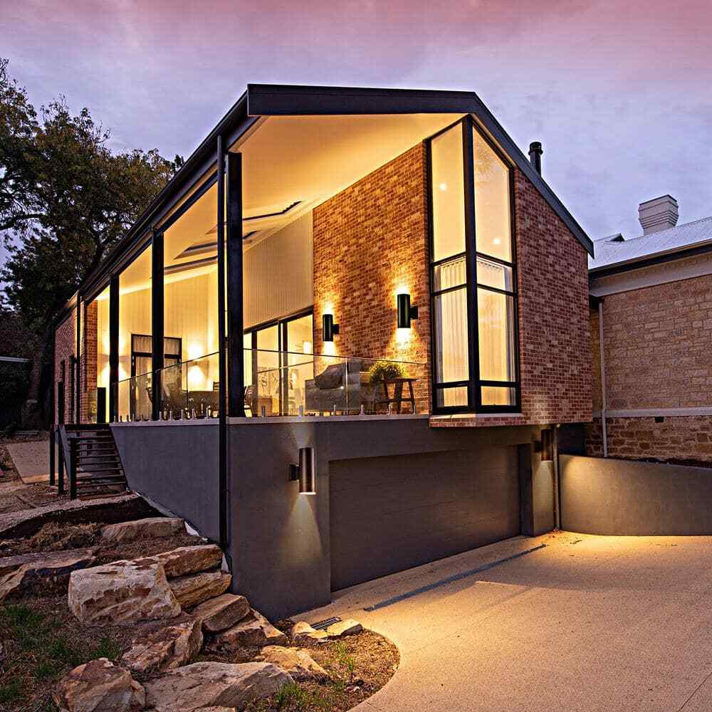 Cedar Hill 11 in. Cylinder Black LED Outdoor Wall Sconce Light Fixture