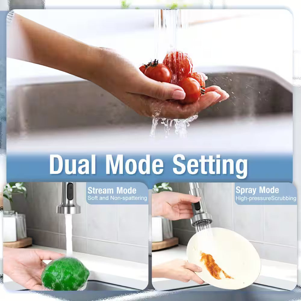 AKLFGN Kitchen Faucet Pull Out Sprayer Kitchen Faucet, Deckplate, Brushed Nickel