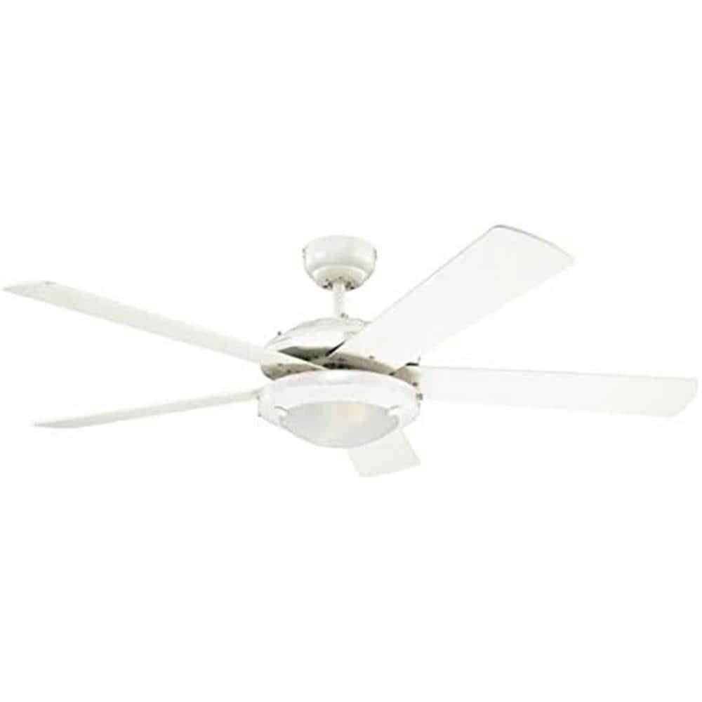 CIATA 52 in. Integrated LED Indoor Comet White Reversible Ceiling Fan with Light