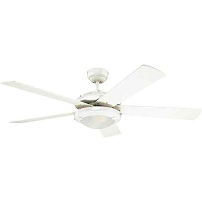 CIATA 52 in. Integrated LED Indoor Comet White Reversible Ceiling Fan with Light