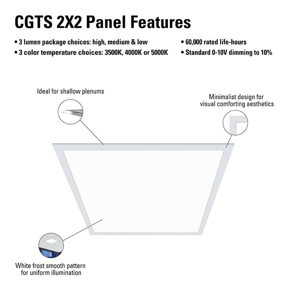 Cooper LED Backlit Selectable Lumen and CCT Panel White 22CGTS-L3C3R