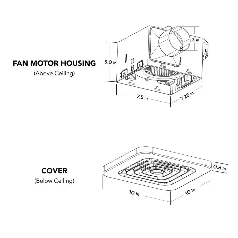 Commercial Electric 50 CFM 1.0 Sone Bathroom Exhaust Fan Model: BF1101