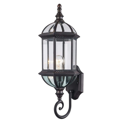 Bel Air Lighting Wentworth 1-Light Rust Outdoor Wall Light Fixture Clear Glass