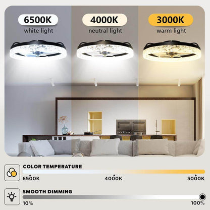 Ariskeen 20 in Black Crystal Ceiling w/ with Light & Remote Flush Mount Dimmable