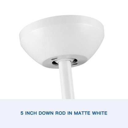 48 in. Integrated LED Light Kit Matte White Ceiling Fan with Remote Control