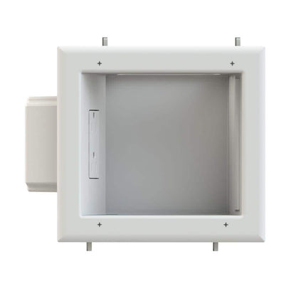 Commercial Electric White 1-Gang Pass-Through Plastic Multimedia Recessed Box