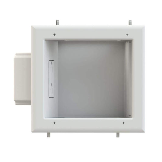 Commercial Electric White 1-Gang Pass-Through Plastic Multimedia Recessed Box