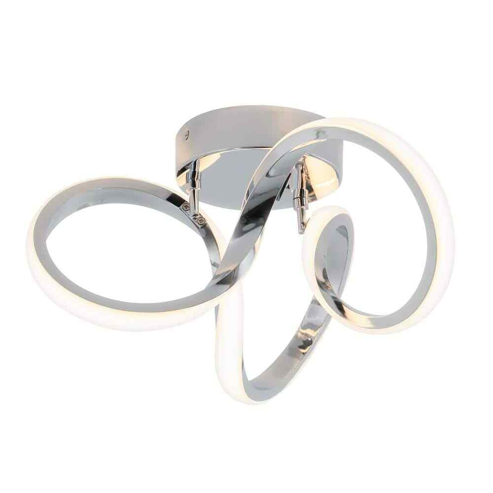 Artika Swirl 13 in. Modern Chrome LED Flush Mount Ceiling Light Fixture