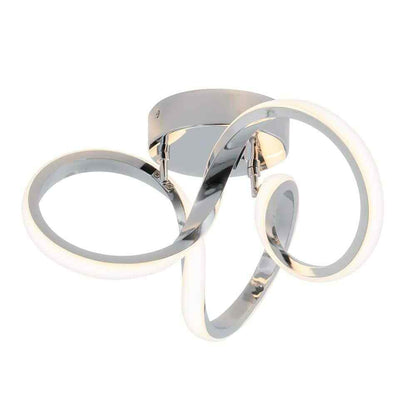 Artika Swirl 13 in. Modern Chrome LED Flush Mount Ceiling Light Fixture