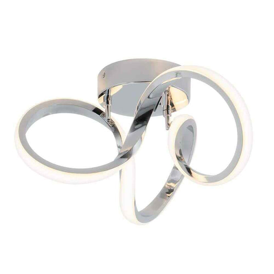 Artika Swirl 13 in. Modern Chrome LED Flush Mount Ceiling Light Fixture