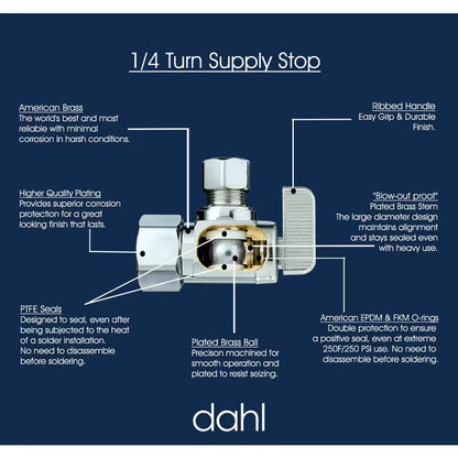 1/2 in. Compression Inlet x 3/8 in. Compression Outlet 1/4-Turn Straight Stop