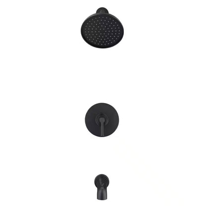  GLACIER BAY Oswell 1-Handle Tub and Shower Faucet in Matte Black + Valve