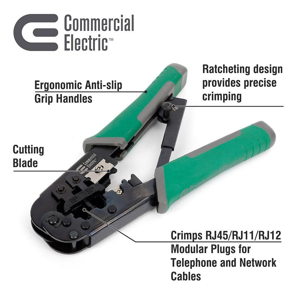 Commercial Electric Ratchet Modular Plug Crimper