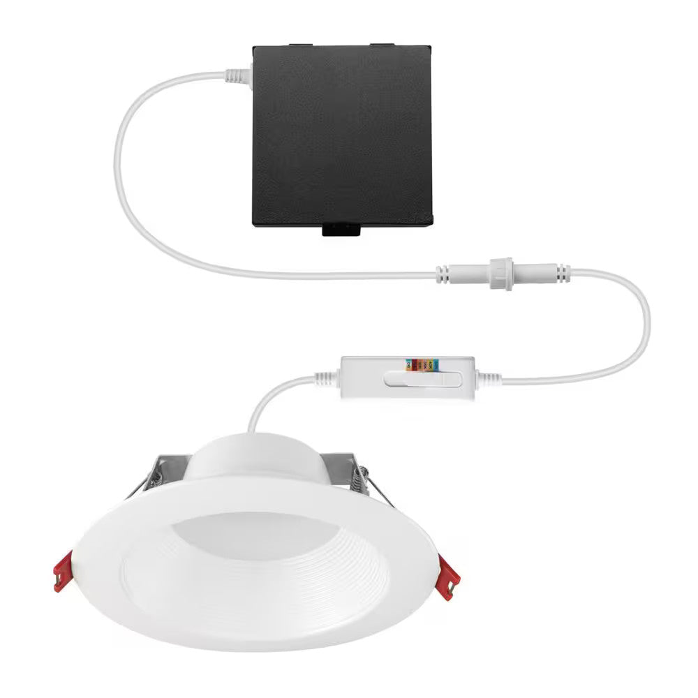 Commercial Electric Ultra Baffle Integrated LED 6 in Round Adj Color Temp, White