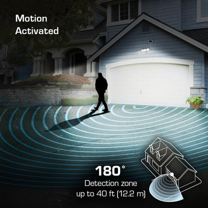 Defiant 180° White Motion Security Light Solar Outdoor Flood Light 2100 Lumens