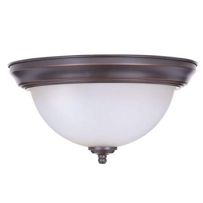 11 in. 1-Light Oil Rubbed Bronze Flush Mount 2-PACK