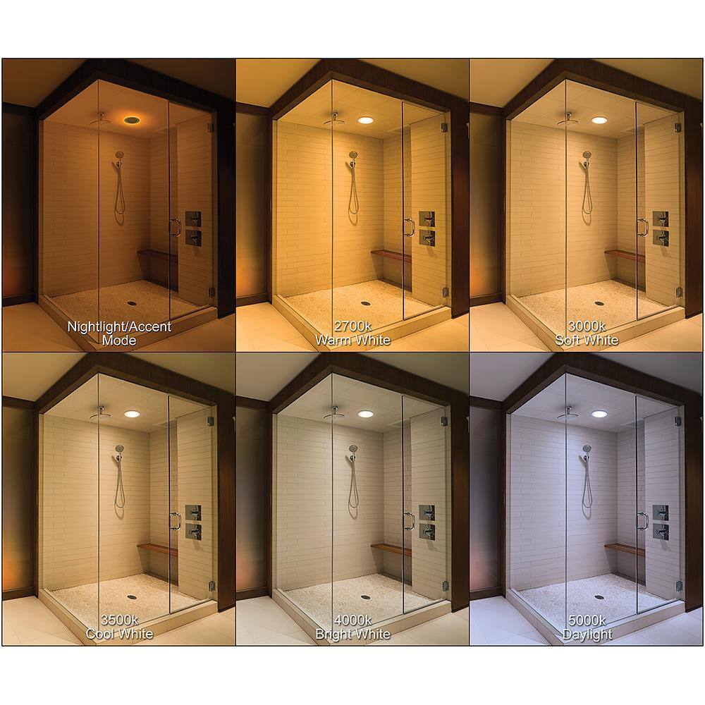 Commercial Electric 4 in. CCT Integrated LED Recessed Light Trim w/ Night Light