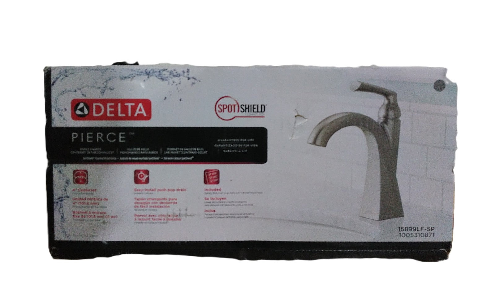 Delta Pierce Single Hole Single-Handle Bathroom Faucet SpotShield Brushed Nickel