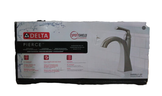 Delta Pierce Single Hole Single-Handle Bathroom Faucet SpotShield Brushed Nickel