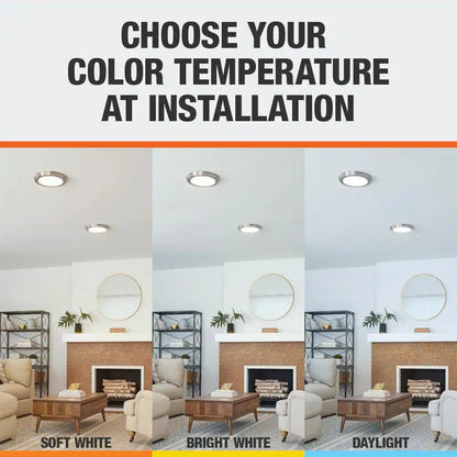 Commercial Electric 13 in. White Selectable LED Flush Mount