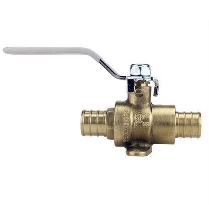 Apollo 3/4 in. Brass PEX-B Barb Ball Valve with Drain and Mounting Pad