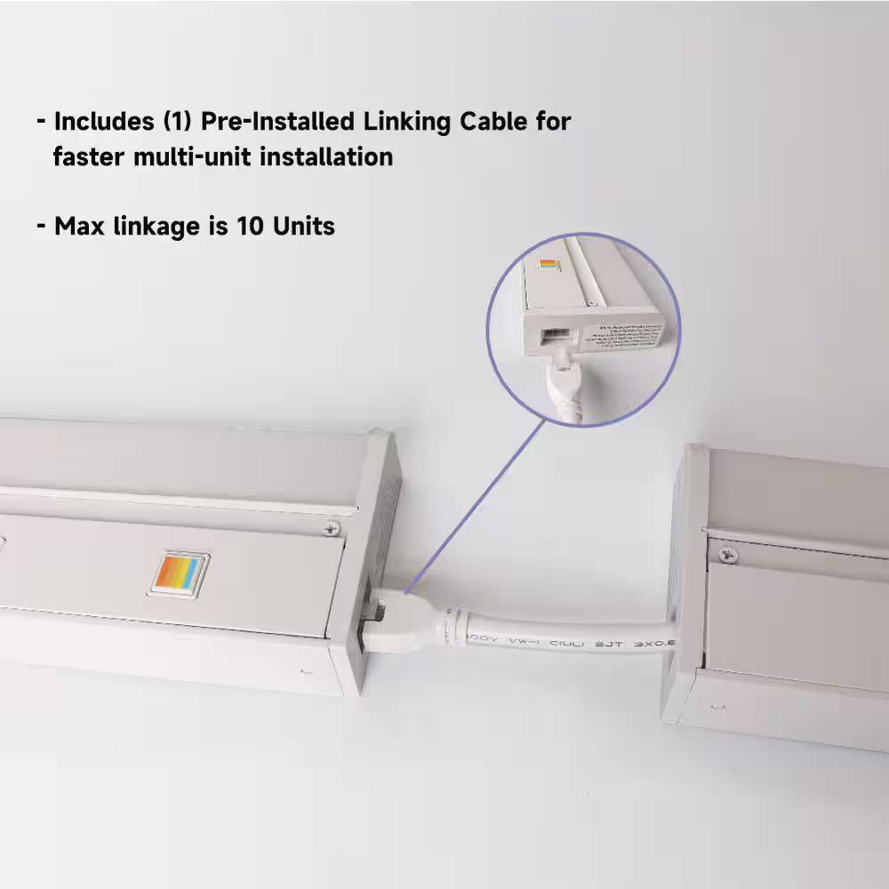 Commercial Electric 18" Hardwired White LED 5 CCT Linkable Under Cabinet Light
