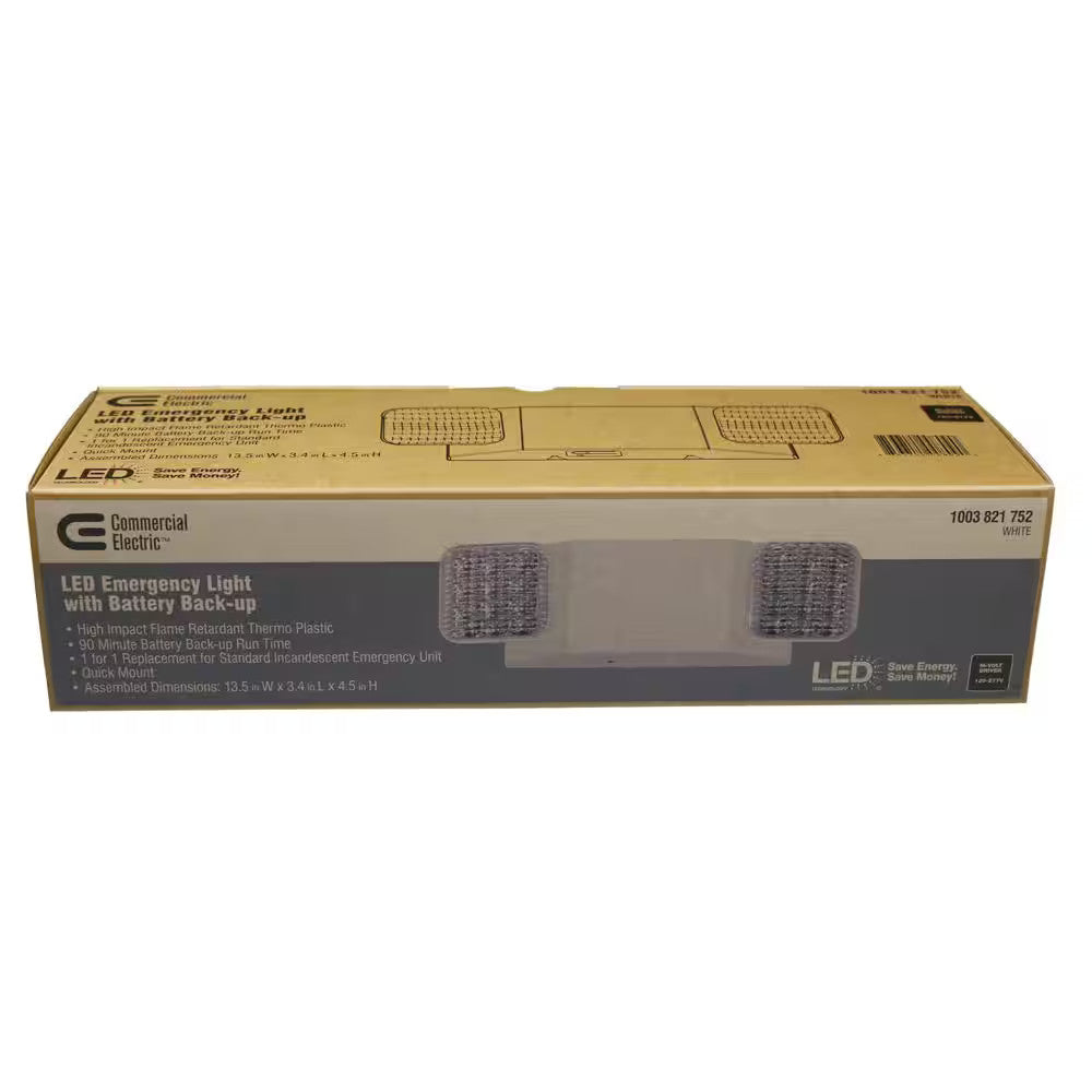 Commercial Light - Electric LED Black Emergency Light With Battery Back Up